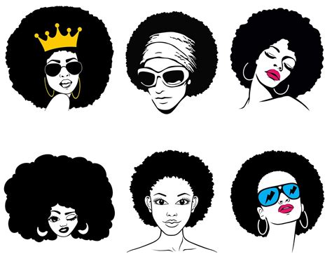 Afro Woman Svg Afro Girl Svg Afro Queen Svg Black Queen Etsy