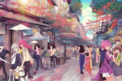 Colorful Manga Scene · Creative Fabrica
