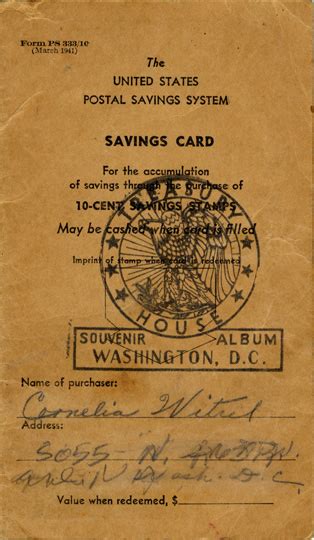 Postal Savings Certificate Of Deposit National Postal Museum