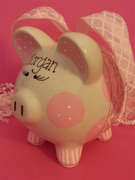 Personalized Ceramic Piggy Bank By Oodlesofornaments On Etsy