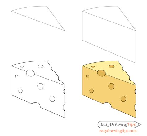 How To Draw A Cheese Drawings Food Drawing Step By Step Drawing