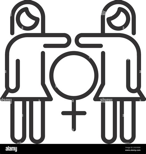 Feminism Movement Icon Women Equality Female Rights Pictogram Line Style Vector Illustration