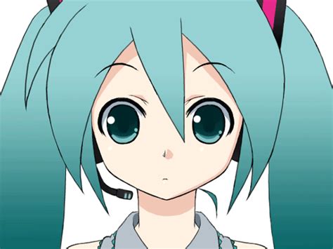 Mameshiba Pixiv 59310 Hatsune Miku Vocaloid Animated Animated  1girl Angry Aqua Eyes