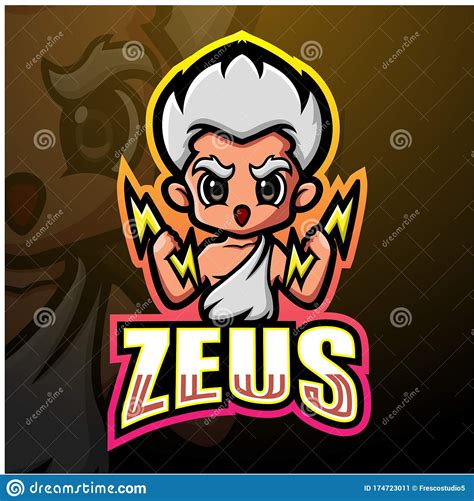 Zeus Mascot Esport Logo Design Stock Vector Illustration Of Poseidon