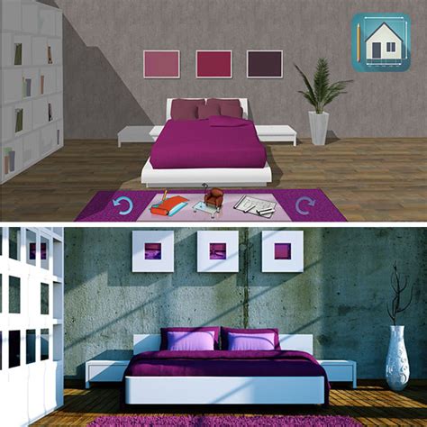 Home interior & floorplan design 3d. Inspiration: Raw and purple - Keyplan 3D