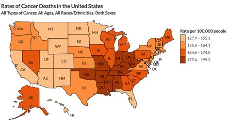 The Cdc Just Mapped Which States Have The Highest Rates Of Cancer In The Us