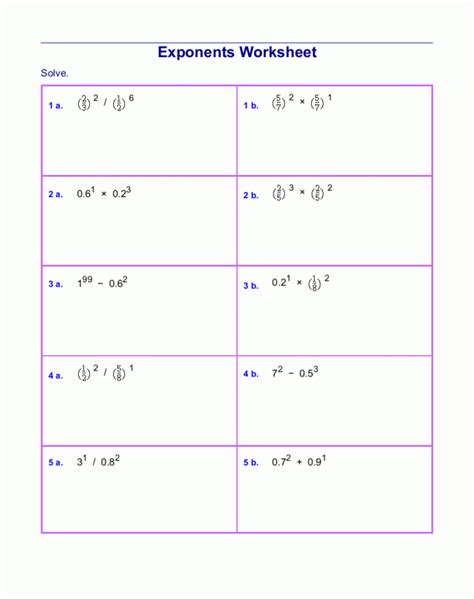 Imaginary Numbers With Exponents Worksheet