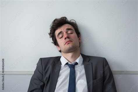 Sleepy Tired Sleeping Person Business Man European Office Employee Businessman Manager Boss