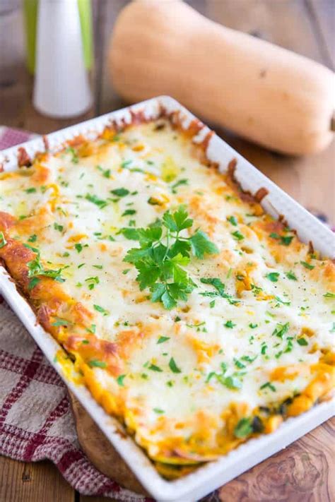 Oven Roasted Butternut Squash Lasagna With Spinach And Chicken The