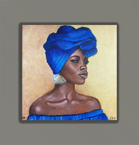 African American Woman Original Oil Painting Fine Art By Selenav Black Woman Art Black Girl Art