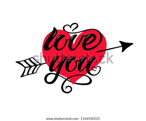 Love You Vector Hand Draw Lettering Stock Vector Royalty Free 1166920525