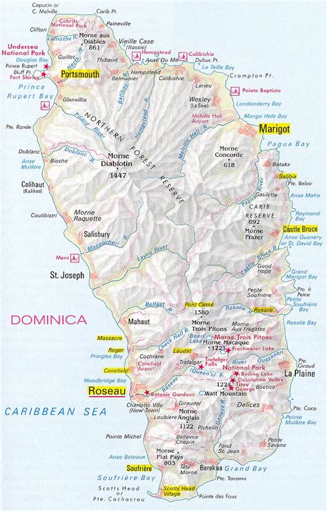 Dominica Map Mapa Dominica