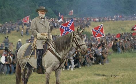 Confederate Gen Robert E Lee And Traveller His Horse