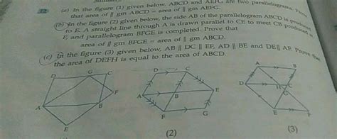 in given figure de bc and cd ef prove that ad 2 ab × af