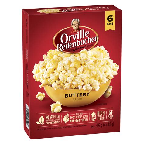 Orville Redenbacher Gourmet Popcorn Buttery Flavour 6 Bags X 82 G 492