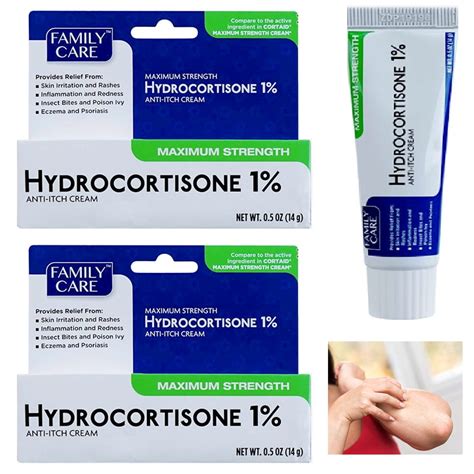 2 Hydrocortisone Cream Ointment Anti Itch Skin Rash Itchiness Maximum