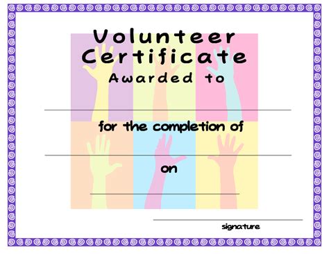 Volunteer Certificate Template Download Printable Pdf Templateroller