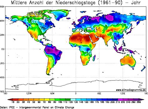 Average Annual Days With Precipitation World Map Maps On The Web