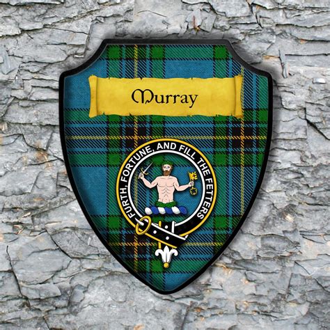 Murray Shield Plaque With Scottish Clan Coat Of Arms Badge On Etsy