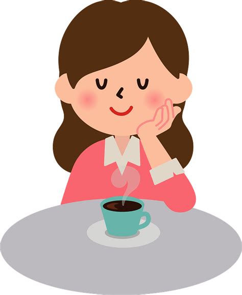 Woman Is Drinking Coffee Clipart Free Download Transparent Png