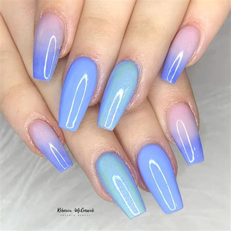 Updated Blue Ombre Nails August