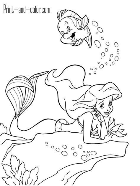 The Little Mermaid Coloring Pages Print And Mermaid