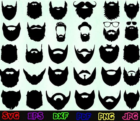 Beard Svg Beard Silhouette Beard Cut Files Beard Svg Etsy Canada