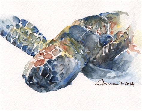 Sea Turtle Watercolor Claudia Hafner Artistwebsites Com