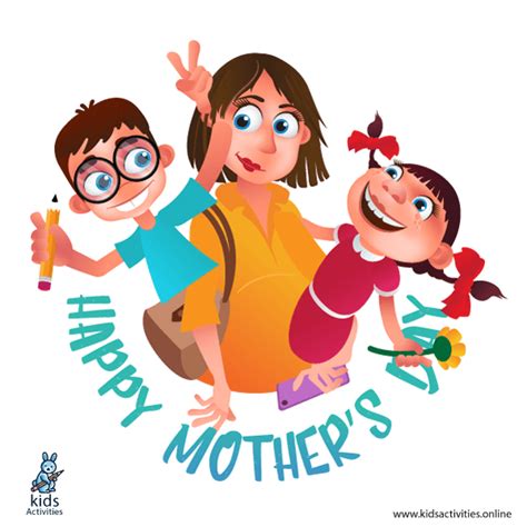 Cartoon Happy Mother S Day Images Greeting Card Kids Activities