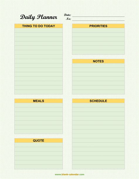 Free Daily Planner Template Pdf 022022