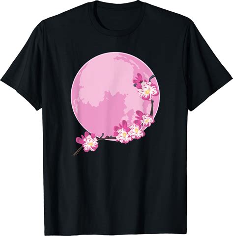 Pink Moon Sakura Flowers Japanese Cherry Blossom Flowers T Shirt