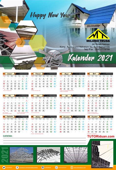 Template Desain Kalender Dinding 2021 12 Bulan Di Photoshop Free Psd