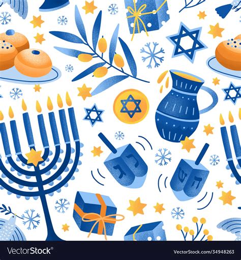 Cartoon Decorative Elements Jewish Holiday Vector Image