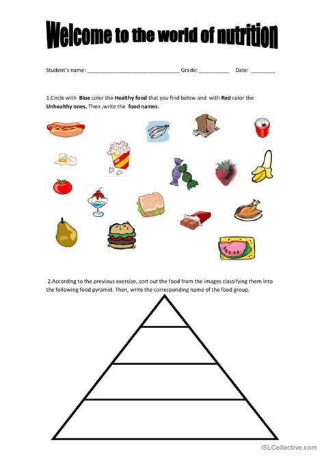 Food Pyramid Healthy And Unhealth English Esl Worksheets Pdf And Doc