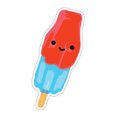 Bomb Pop Popsicle Cutie Kawaii Sticker Letterpress Jess