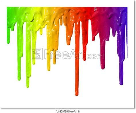 Different Colors Of Paint Dripping Art Print From Drip