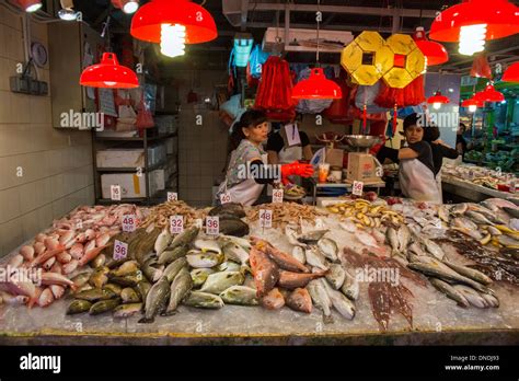 Fresh Fish Stall Wan Chai Market Hong Kong Stock Photo Royalty Free