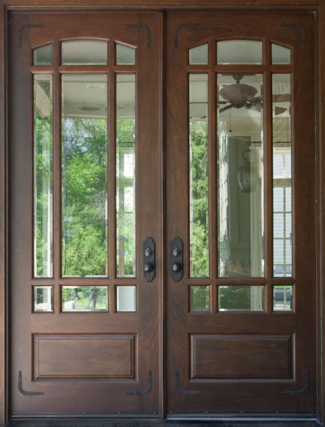 Front Door Custom Double Solid Wood With Walnut Finish Classic Model Db 511 Dd Cst
