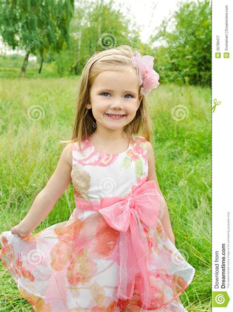 Portrait Of Cute Little Girl In Princess Dress Stock Image