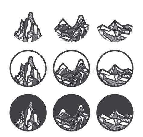Vector De Plantillas De Negocio De Logotipos De Montaña Ilustración Del