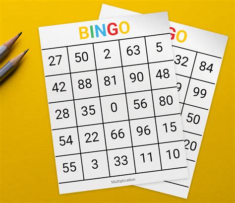 Printable Multiplication Bingo Calling Cards