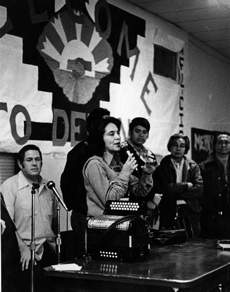 1974 dolores huerta at podium speaks during an unidentified meeting in delano california