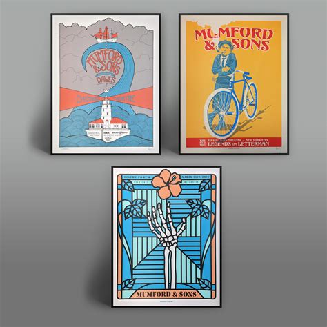 Mumford And Sons Concert Posters Set Rock On Paper