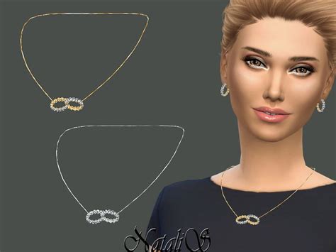 Nataliscrystal Pave Hoops Necklace Sims 4 Piercings Womens