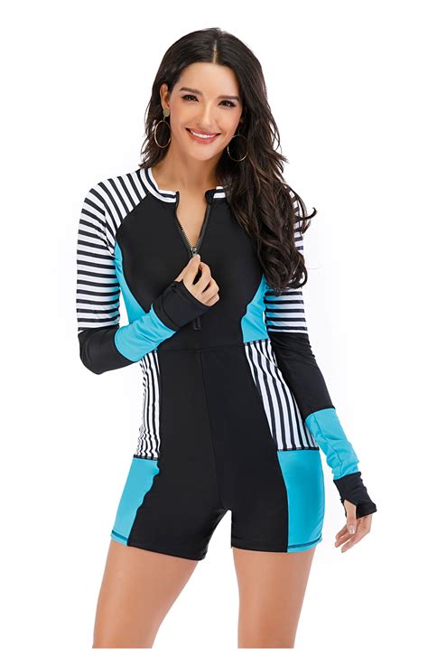 Womens One Piece Rash Guard Bathing Suit Long Sleeve Swimsuit Surfing Wetsuit Ebay
