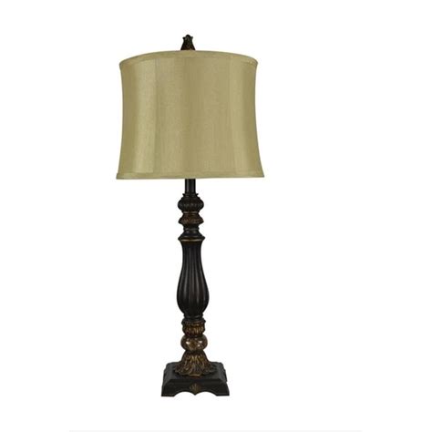 Portfolio Barada 31 In Bronze 3 Way Table Lamp With Fabric Shade At