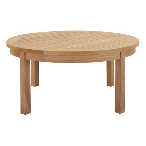 A classic design that fits into any space; Marina Outdoor Patio Teak Round Coffee Table Natural