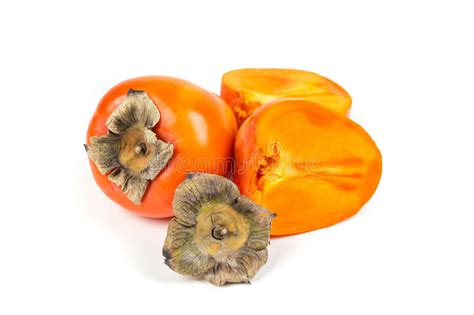 One Whole One Cut Persimmon Stock Image Image Of Fresh Healthy 83790321