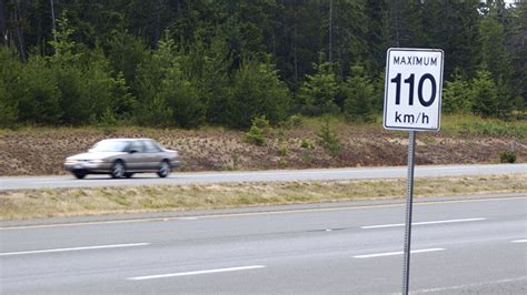Canadian Speed Limit Sign Of 110 Kmh Stock Image