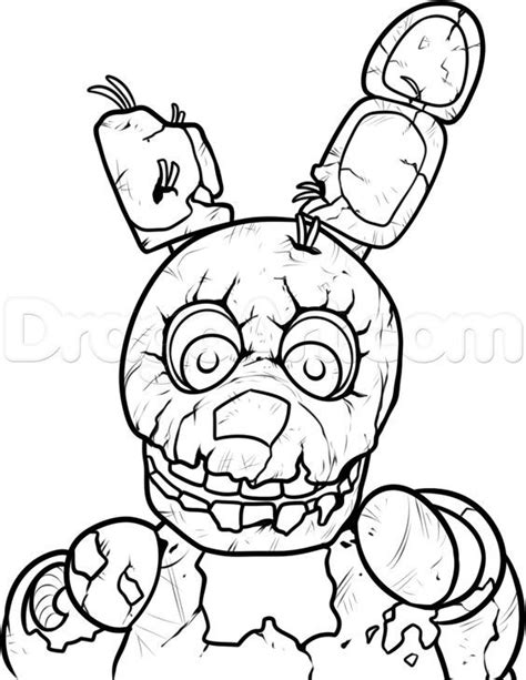 How To Draw Springtrap From Five Nights At Freddys 3 Step By Step